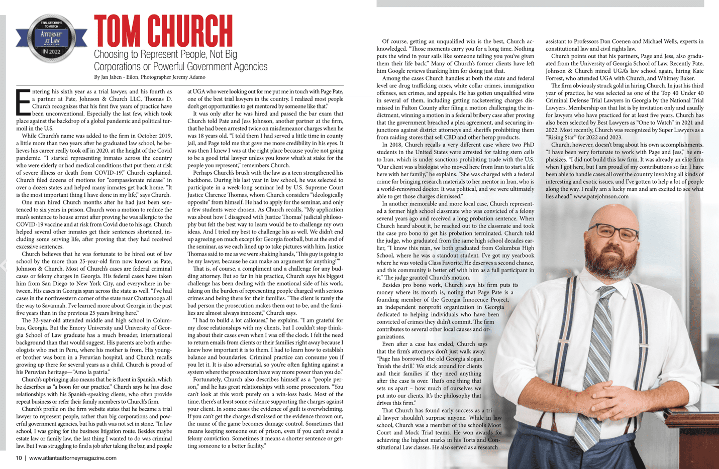 Attorney At Law Full Article Featuring Tom Church