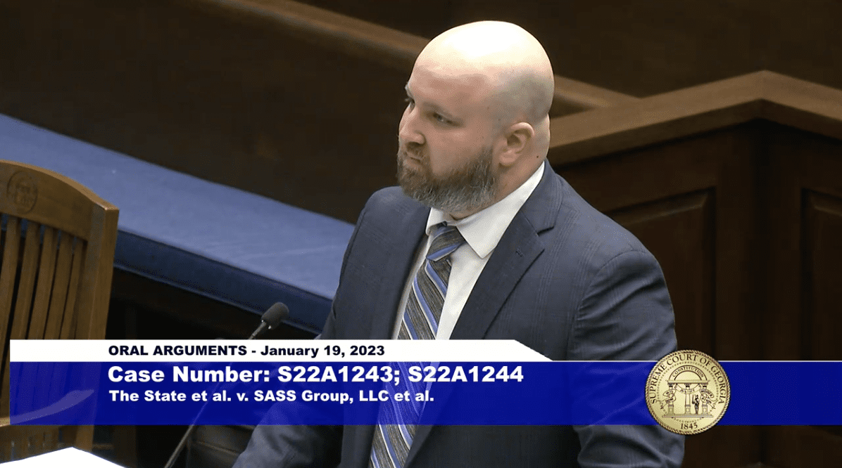 Attorney Tom Church arguing before the Supreme Court of Georgia