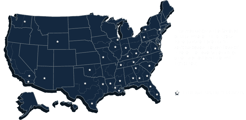 Map of locations The Church Law Firm has assisted clients