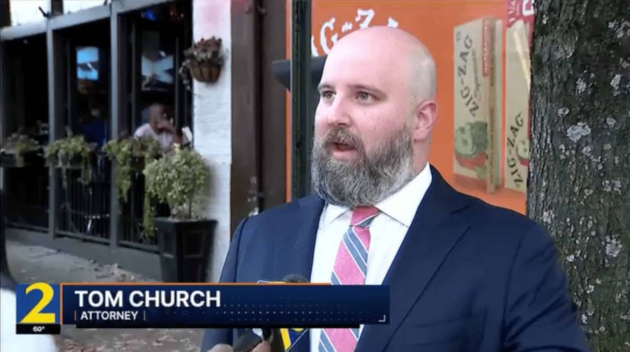 Attorney Tom Church appearing in a news segment discussing uncertainty created by federal hemp regulations