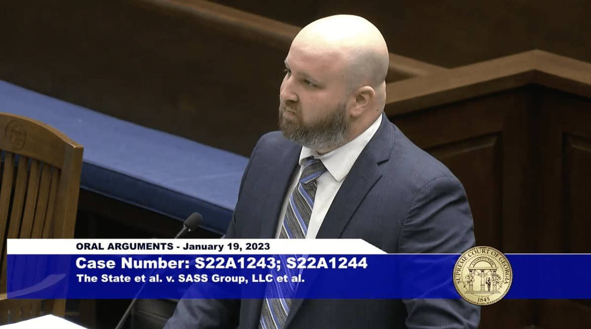 Tom Church presenting oral arguments in court