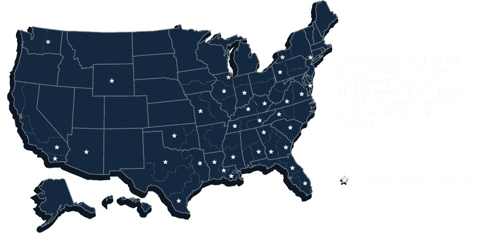 Map of locations The Church Law Firm has assisted clients