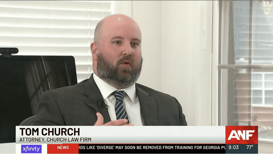 Tom Church being interviewed by ANF